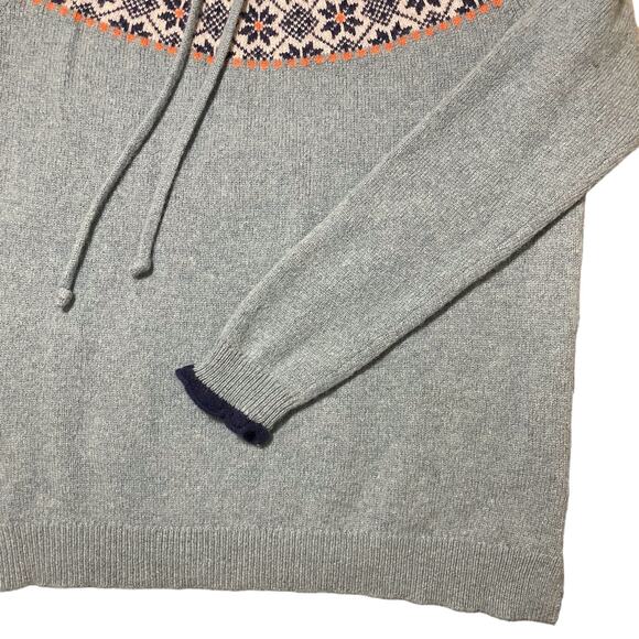Tabitha Webb Knit Pullover Hoodie Hooded Sweater Wool Blend Fair Isle Size Large - Picture 5 of 8